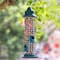 Glitzhome® 20" Glass Tall Hanging Multi-Color Mosaic Birdfeeder